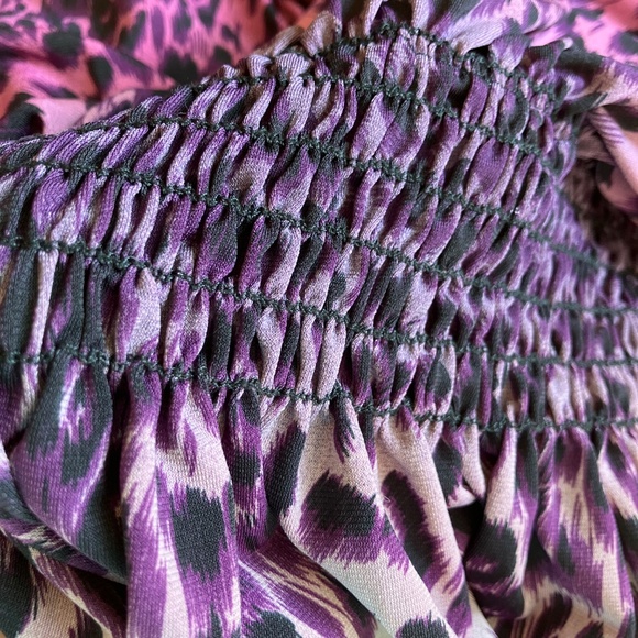 Y2K XXI Forever 21 Leopard Print Purple Blouse Y2K Great For All Seasons - Picture 4 of 4